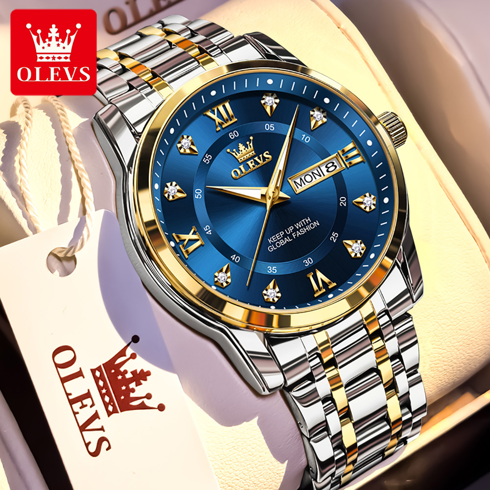 Luxury Watch Brands - OLEVS Brand Fashion men's watches stainless