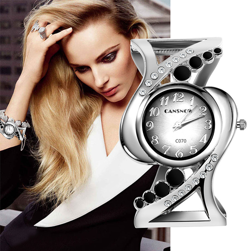Luxury Watch Female - Women Bangle Wristwatch Crystal Luxury Ladies