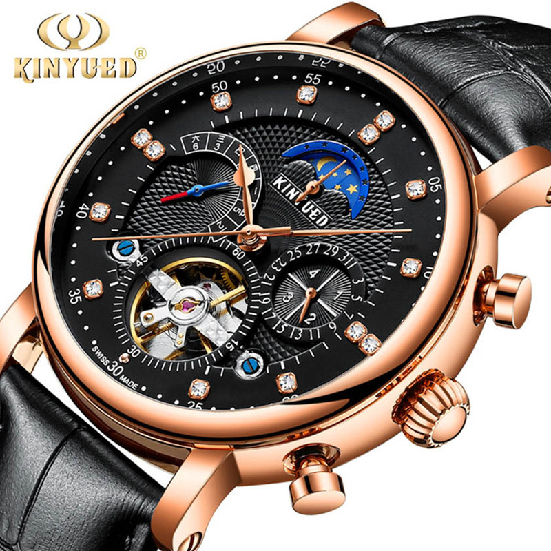 Tourbillon Movement Watch - Luxury Brand KINYUED Automatic Mechanical Men
