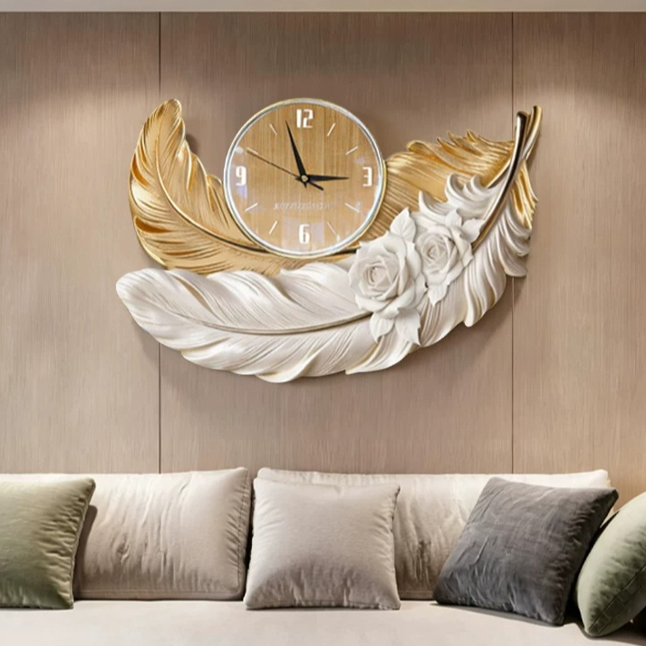 High-end Feather Design Wall C - Luxury Watch Wall Clock review and price