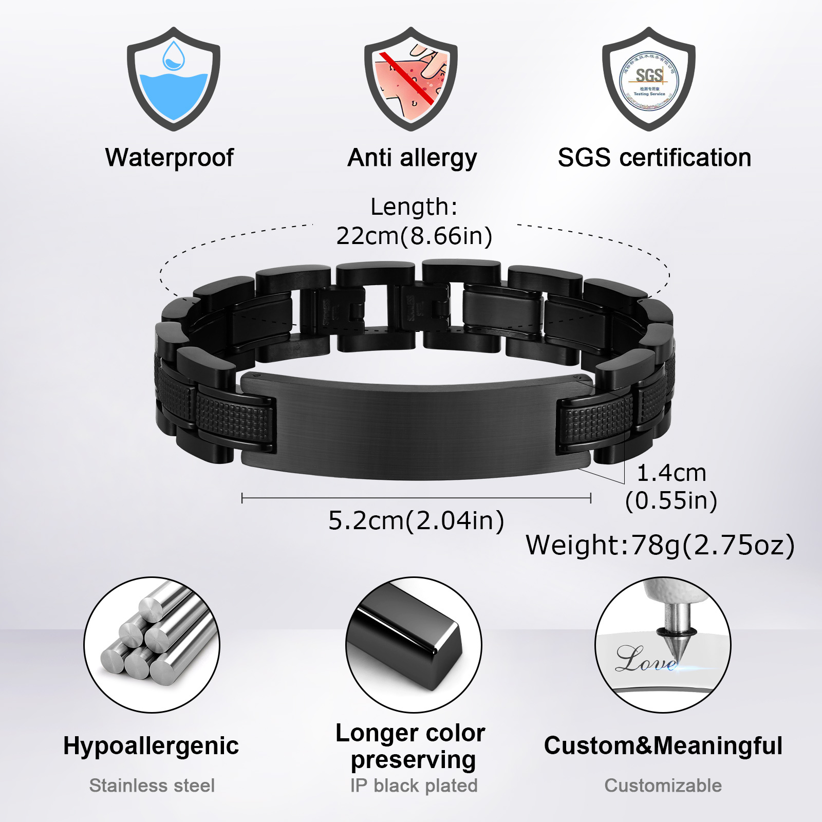 Vnox Customized Luxury Watch B - Luxury Watch All Black review and price
