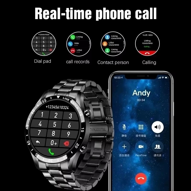 LIGE New Bluetooth Call Smart  - Luxury Watch German review and price