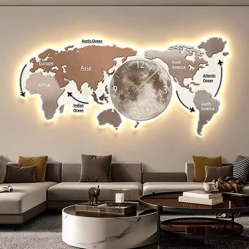 World Map Glowing Wall Clock L - Luxury Watch Wall Clock review and price
