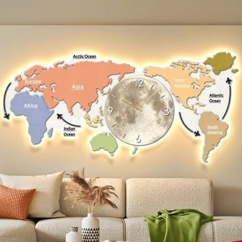 World Map Glowing Wall Clock L - Luxury Watch Wall Clock review and price