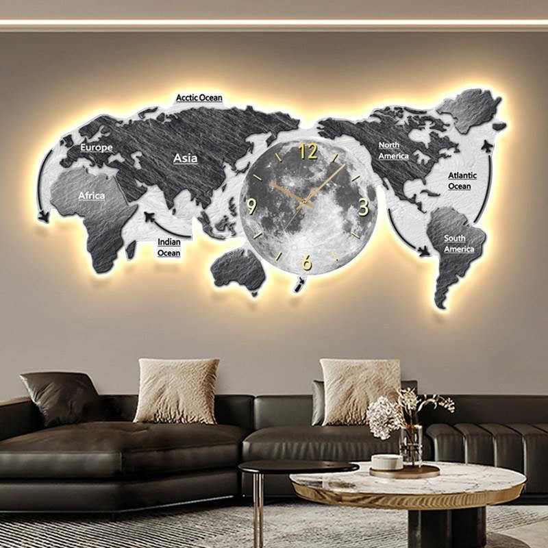 World Map Glowing Wall Clock L - Luxury Watch Wall Clock review and price
