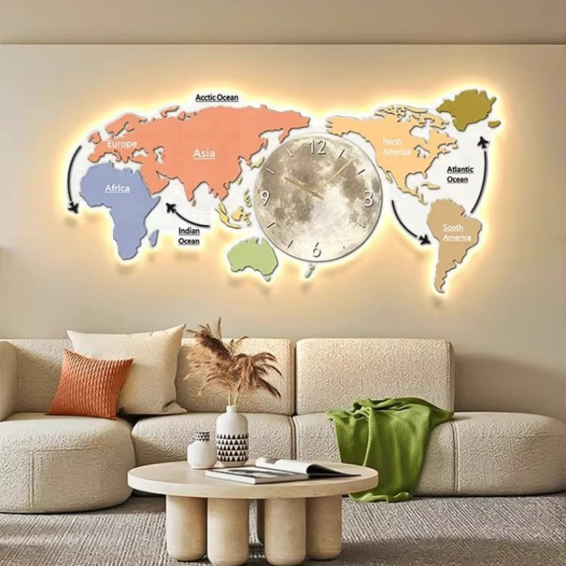 World Map Glowing Wall Clock L - Luxury Watch Wall Clock review and price