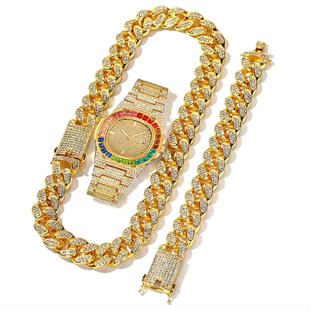 3pcs Watch+Necklace+Bracelet L - Luxury Watch Miami review and price