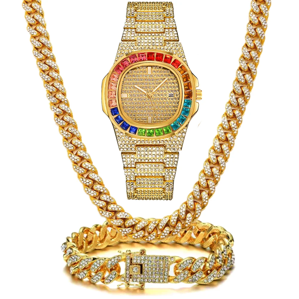 3pcs Watch+Necklace+Bracelet L - Luxury Watch Miami review and price